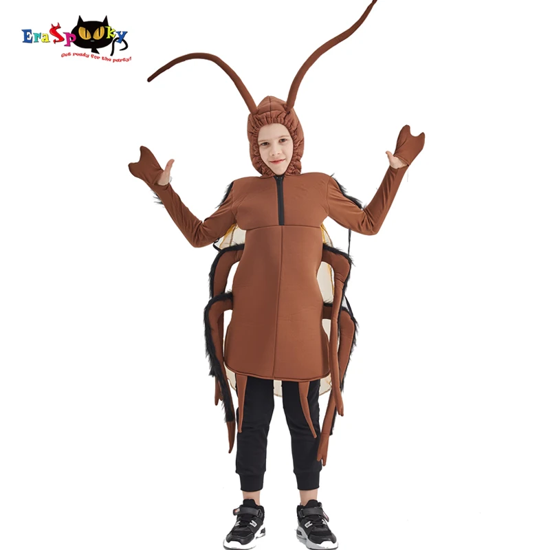 Eraspooky Creepy Cockroach Costume Children Halloween Costume For Kids Funny Animal Jumpsuit Boys Carnival Cosplay Fancy Dress Eraspooky Creepy Cockroach Costume Children Halloween Costume For Kids Funny Animal Jumpsuit Boys Carnival Cosplay Fancy Dress