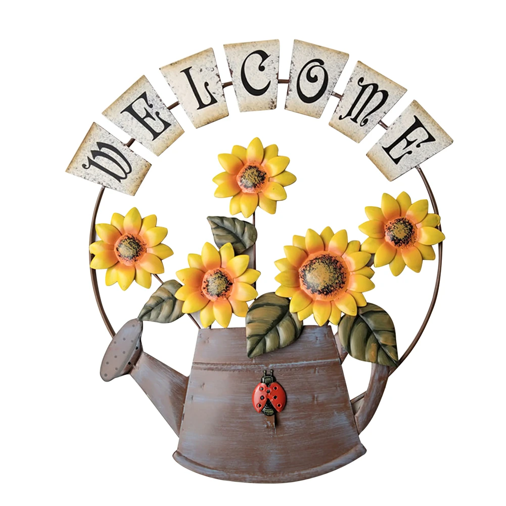 

Garden Welcome Signs Welcome Sign Handcrafts Metal Front Door Decor Wall Hanging Sign For Door Porch Bar Cafe Decorations