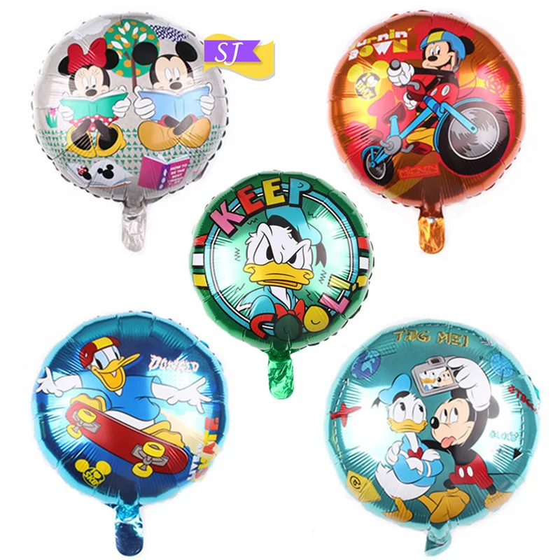 

5pcs/set 18 inch Mickey Minnie Duck Aluminum Film Ball Elmo Winnie the Pooh Mermaid Cartoon Anime Birthday Aluminum Film Ballo