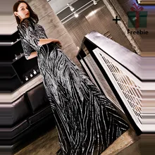 Вечернее платье с блестками, элегантное вечернее платье с круглым вырезом и коротким рукавом, женские вечерние платья трапециевидной формы, длина до пола, халат De Soiree LX1304