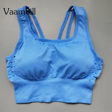 Женский спортивный бюстгальтер с ремешками бесшовный спортивный бюстгальтер укороченный Топ женский спортивный бюстгальтер топы Bh для фитнеса женское нижнее белье для йоги тренировочные бюстгальтеры для спортзала