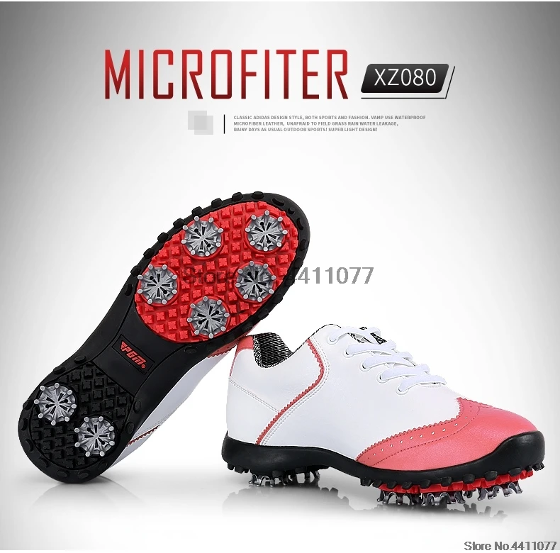 Pgm обувь для гольфа, женские кроссовки для гольфа, спортивная водонепроницаемая обувь для активного отдыха, дышащие Нескользящие тренировочные кроссовки AA51023