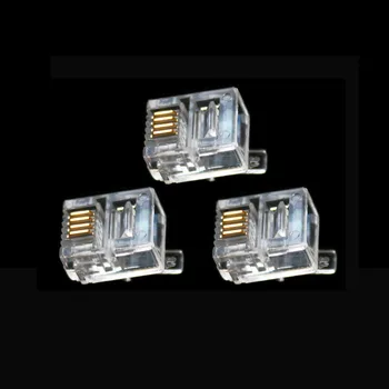 

100pcs RJ11 Connector 4 Pin RJ-11 6P4C Modular Telephone Phone Crystal Plug Connector