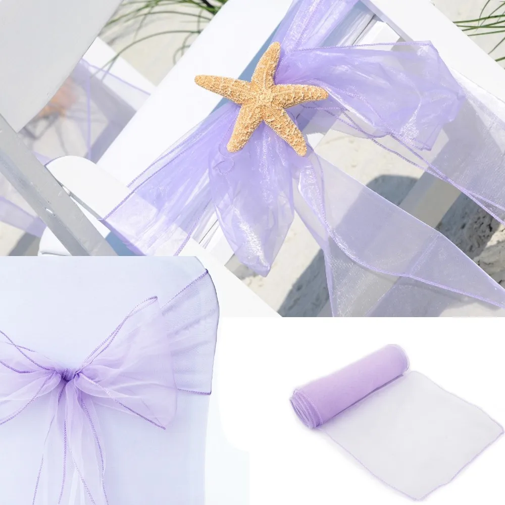 Chair-Cover-Sashes-Organza-Material-100-PCS-Wedding-Sash-Wedding-Party-Decorations-Bow-29-Color-Wedding - 