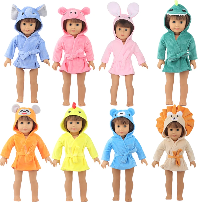 Vibrant Cartoon Animal Bathrobe for Dolls - Cute Baby Gift Accessory