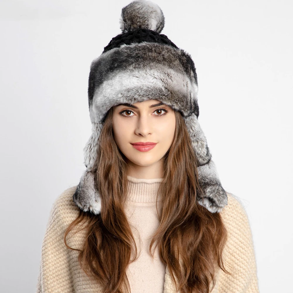 Новая куртка-бомбер Пушистая Шапка Для женщин Для мужчин зимние уличные теплые ворсистый флис шапка из искусственного меховые наушники лыжный Кепки толстый