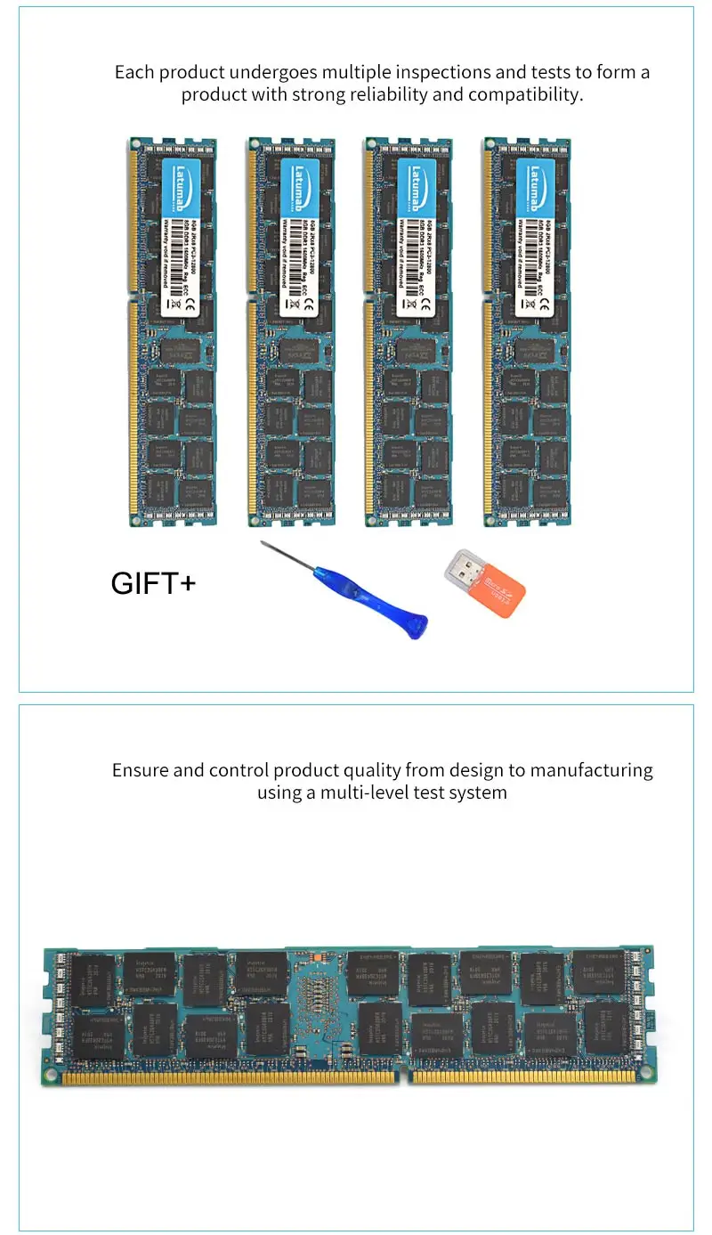 Latumab RAM DDR3 8GB 16GB 32GB 1600MHz REG ECC Server Memory PC3-12800 DDR3 RAM 240 Pins Memoria RAM DDR3 Memory Module (12)