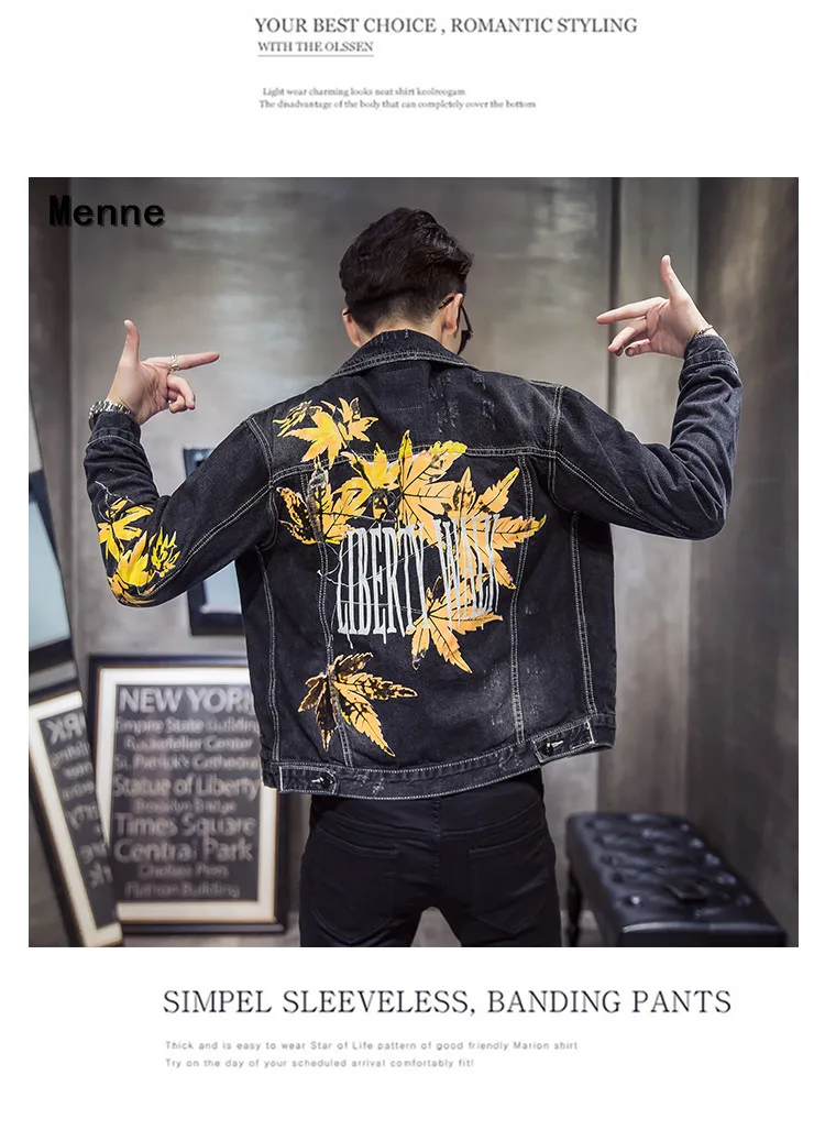 Мужская джинсовая куртка ne/Instagram популярный логотип high street винтажное пальто уличный Топ в стиле хип-хоп