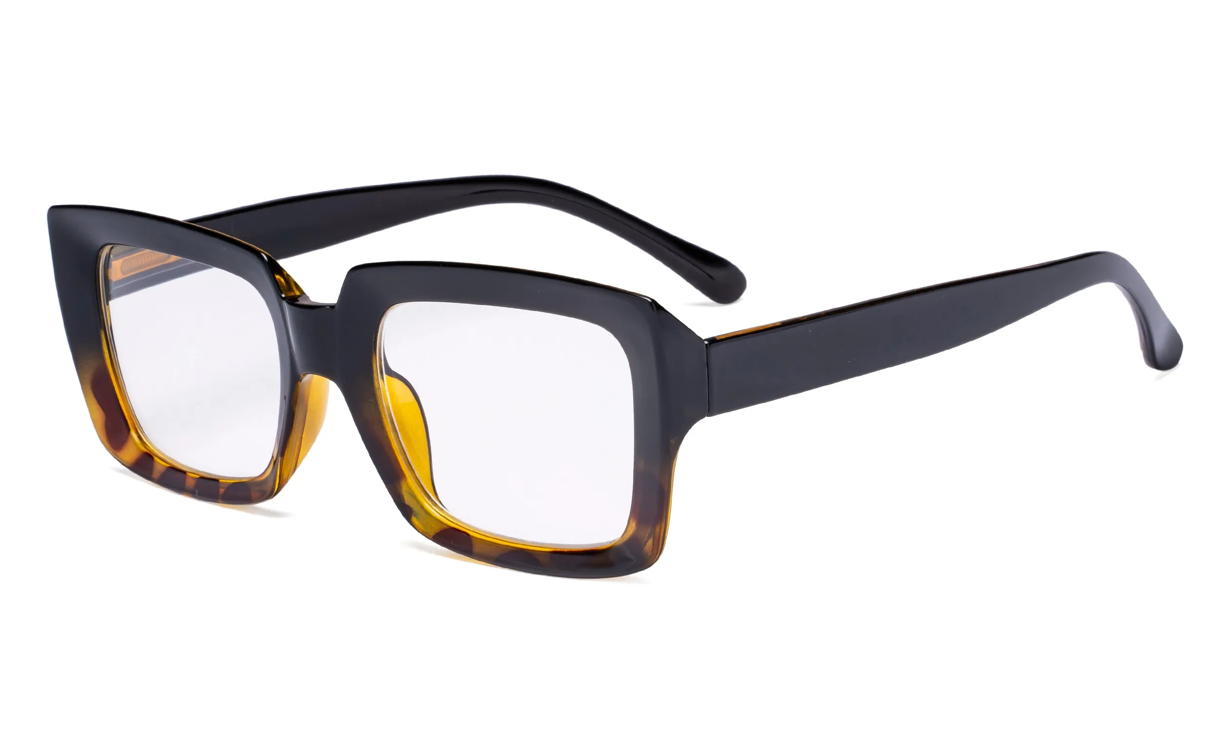 Black-DEMI R9107 Eyekepper стильные оптические очки для чтения женщин-большие квадратные очки для чтения - Цвет оправы: Black-DEMI