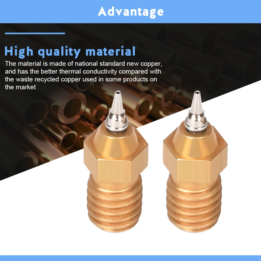 GmFive латунная насадка Budaschnozzle1.1 0,2 мм/0,3 мм/0,4 мм/0,5 мм M6 Съемная Замена для 3d принтера s Hotend части 3d принтера