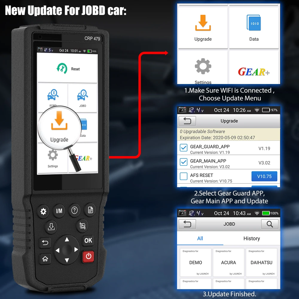 Запуск X431 CRP479 OBD2 сканер EPB DPF IMMO батарея сброс масла автоматический PK Launch CRP429C