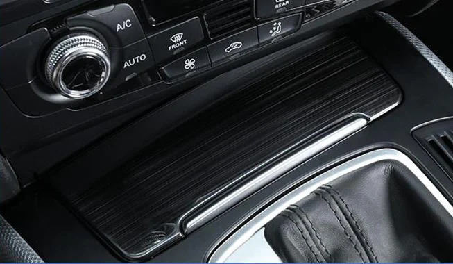 Brushed black Автомобильный Стайлинг Переключатель зажигания для рук панель передач декоративная крышка наклейки передач s Накладка для Audi A4 b8 A5 интерьер авто аксессуары - Название цвета: Brushed black
