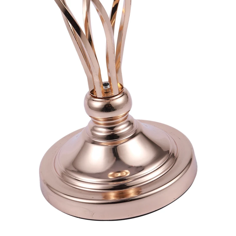1PCS Gold Flower Vases Candle Holders Rack Stands Wedding Decoration Road Lead Table Centerpiece Pillar Party Event Candlestick