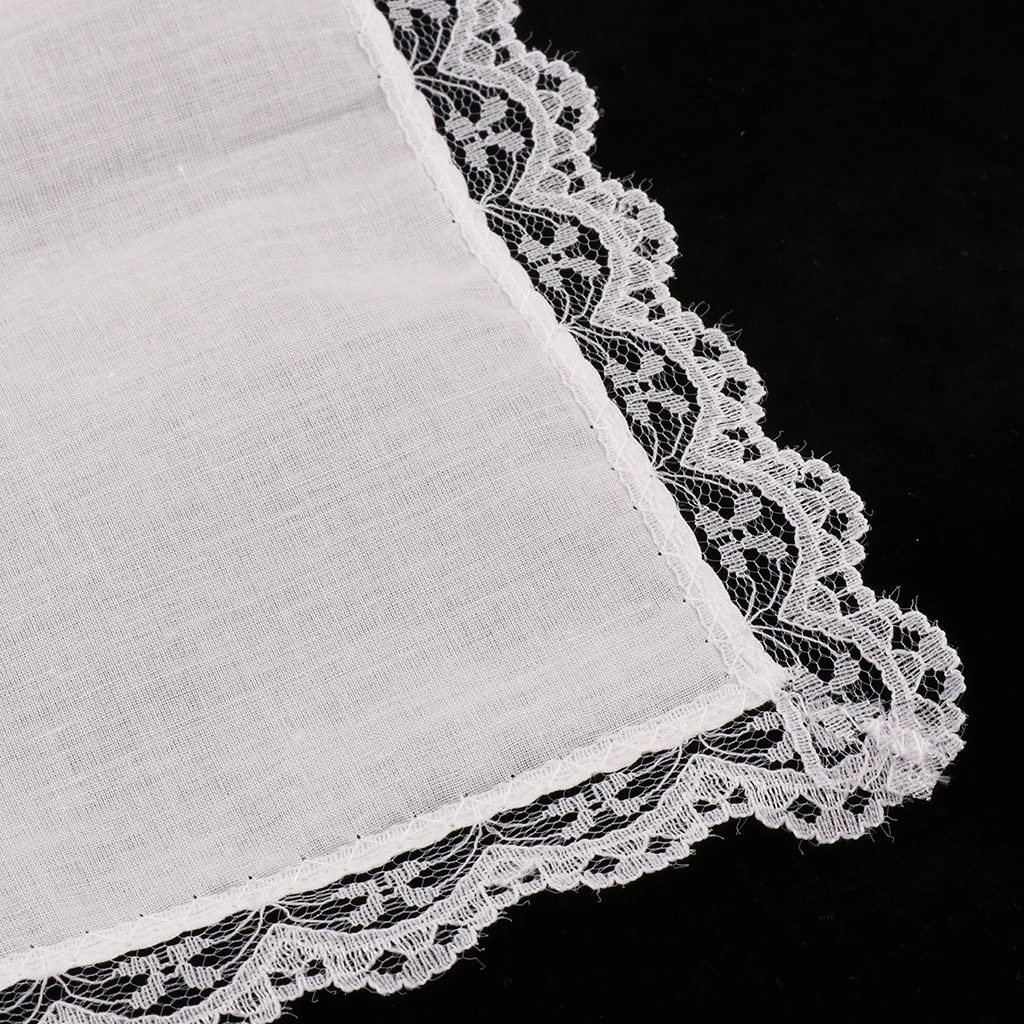 5 pcs White Cotton Handkerchiefs Blank Lace Hankies for Wedding, Pocket Square For Men & Women 23x25cm 5 pcs White Cotton Handkerchiefs Blank Lace Hankies for Wedding, Pocket Square For Men & Women 23x25cm