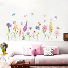 JM7341 стиль плинтус наклейки на стену экологически чистые ПВХ Съемный цветок серии украшения дома наклейки на стену