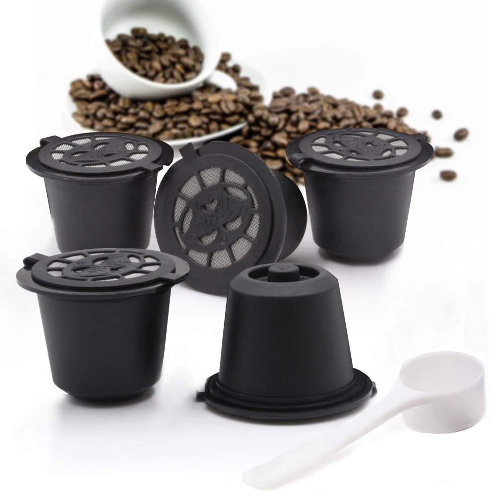 Eco-friendly Reusable Micro Mesh Coffee Filter Capsules Espresso Brewer Filters Kitchen Coffee Shop Tools 5pcs/set
