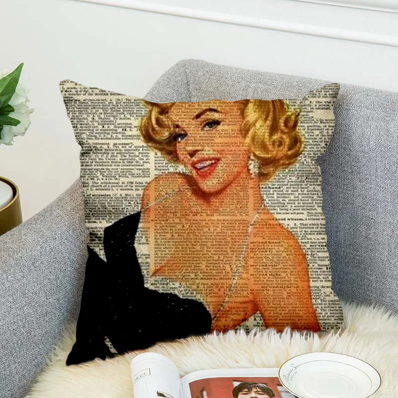 Marilyn Monroe Pillow Case Polyester Decorative Pillowcases Throw Pillow Cover style-1