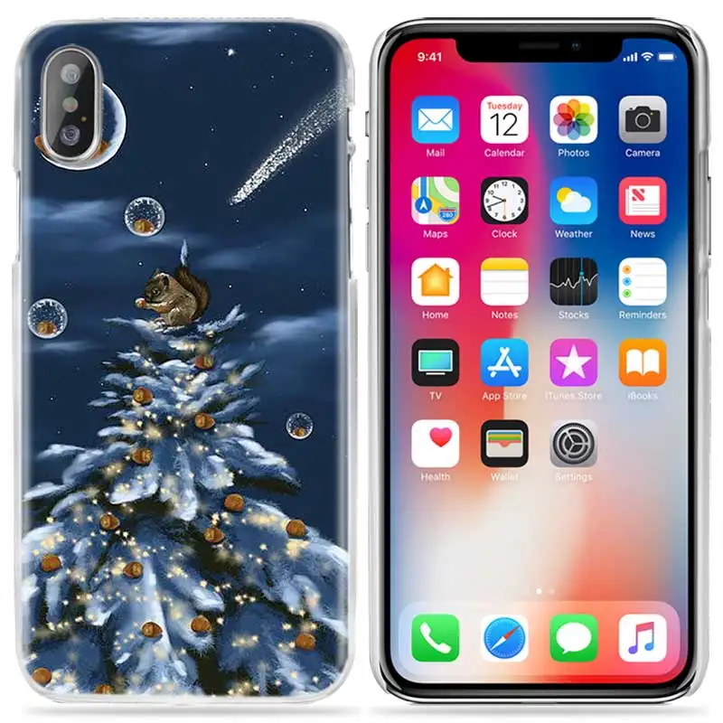 Снеговик Рождественский чехол для iPhone 11 Pro XS Max XR X 10 7 8 6 6S+ Plus 5s SE 5 4s 4 5C Жесткий Conchas PC Роскошный чехол для телефона