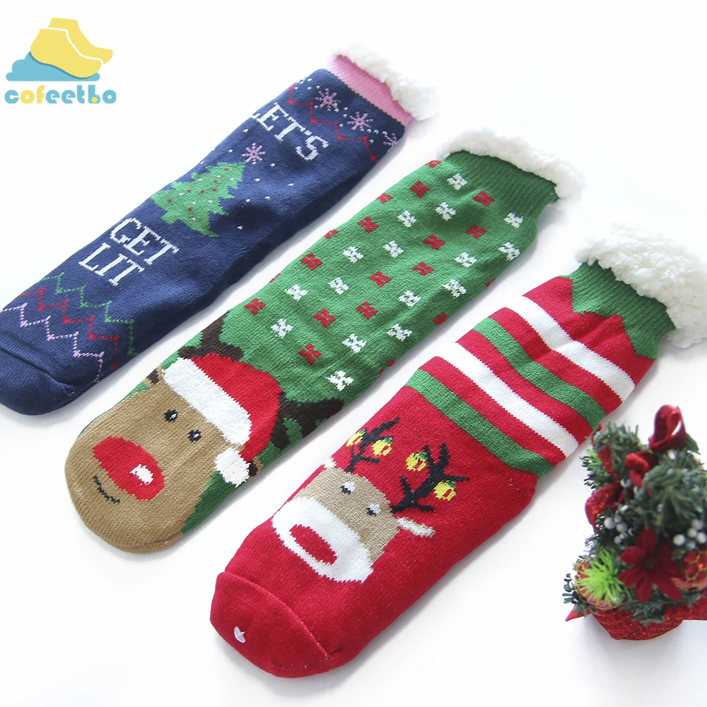 1 пара, аксессуары для носков-Пола, теплые плюшевые носки с рисунками из мультфильмов, теплые Нескользящие хлопковые зимние рождественские носки