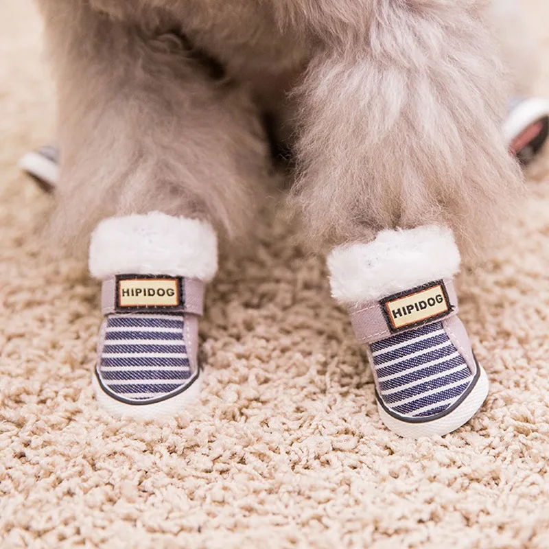 4 шт./компл. собака обувь дышащая Pet кроссовки теплые с рисунком собачки и котика; нескользящая обувь для собак для чихуахуа собака обувь