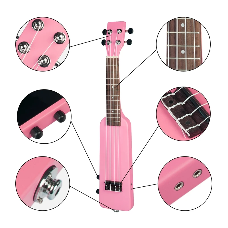 Dropship-21 дюймов Электрический Укулеле укулеле Уке комплект с Gig Bag 3,5 мм аудио кабель бесшумный Электрический Укулеле сопрано Уке