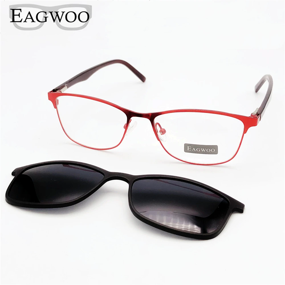Gafas magnéticas para mujer, lentes de sol con completo, montura óptica de Metal, gafas graduadas para miopía, gafas de ojo de gato redondas|Las mujeres gafas de Marcos| - AliExpress