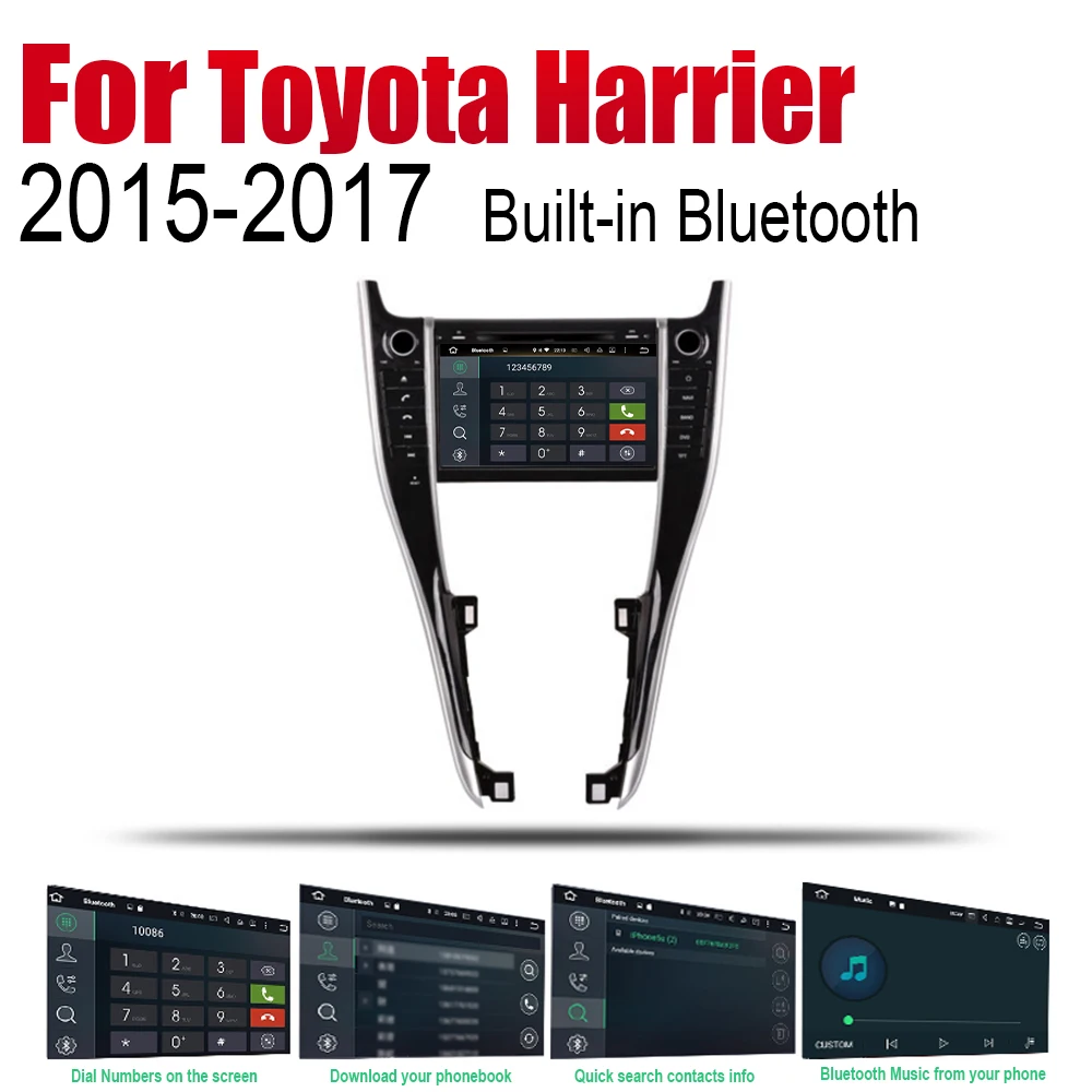 Автомагнитола 2 Din для Toyota Harrier 2015 2016 2017 GPS Навигация BT Wifi карта Мультимедиа