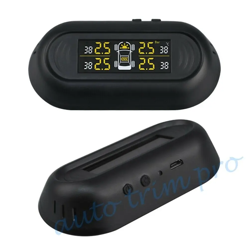 TPMS автомобиль 4X Шины беспроводные внешние датчики Солнечный цифровой ЖК-дисплей Система контроля давления в шинах мощность универсальные аксессуары