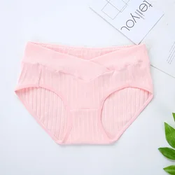 6 Colors Cotton Panties for Pregnant Women V-Shaped Soft Briefs Breathable Low Waist Shorts Maternity Underwear Clothing