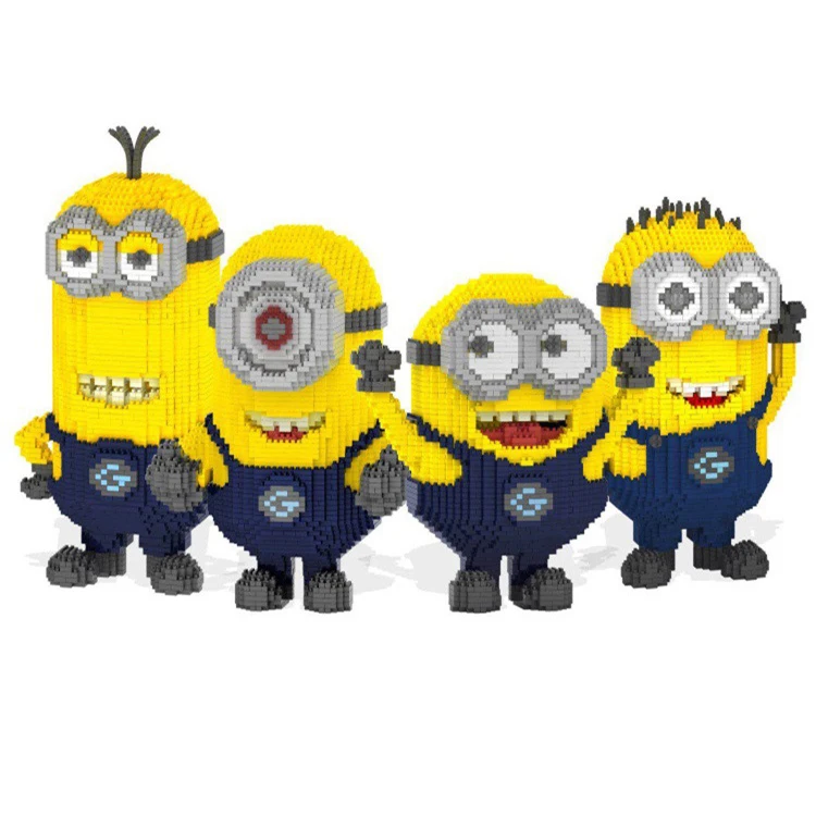 

Funny cartoon image micro diamond block Minion stuart TIM Jerry Bob figures assembly nanobricks toys for gift building bricks
