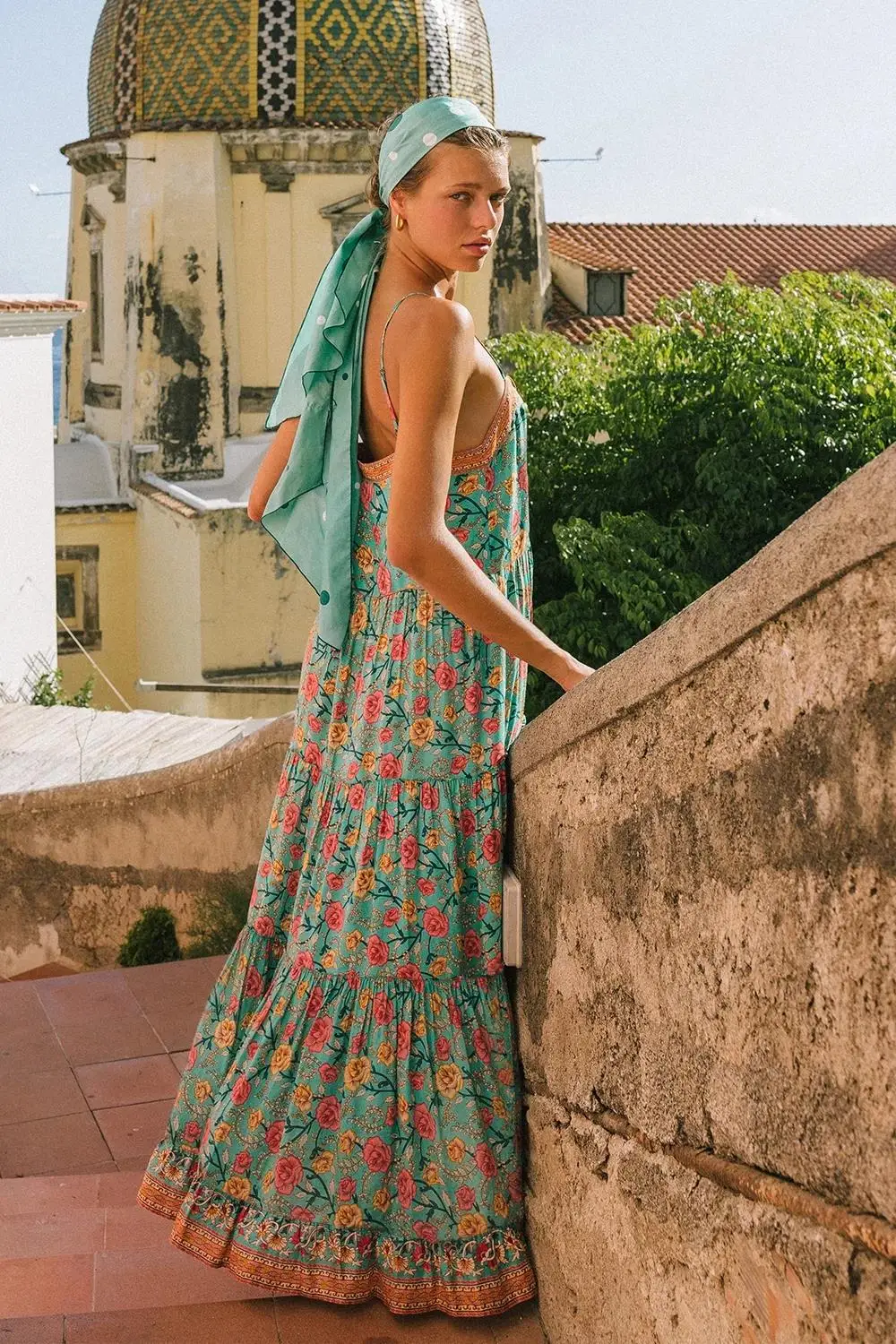 KIYUMI Boho Платье женское без рукавов на бретельках vestido одежда летнее Повседневное платье на пуговицах с цветочным принтом пляжное платье на шнуровке