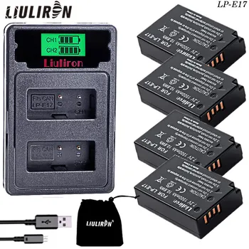 

4x LPE17 LP E17 LP-E17 Battery+LCD USB Dual Charger for Canon EOS 200D M3 M6 750D 760D T6i T6s 800D 8000D Kiss X8i Cameras