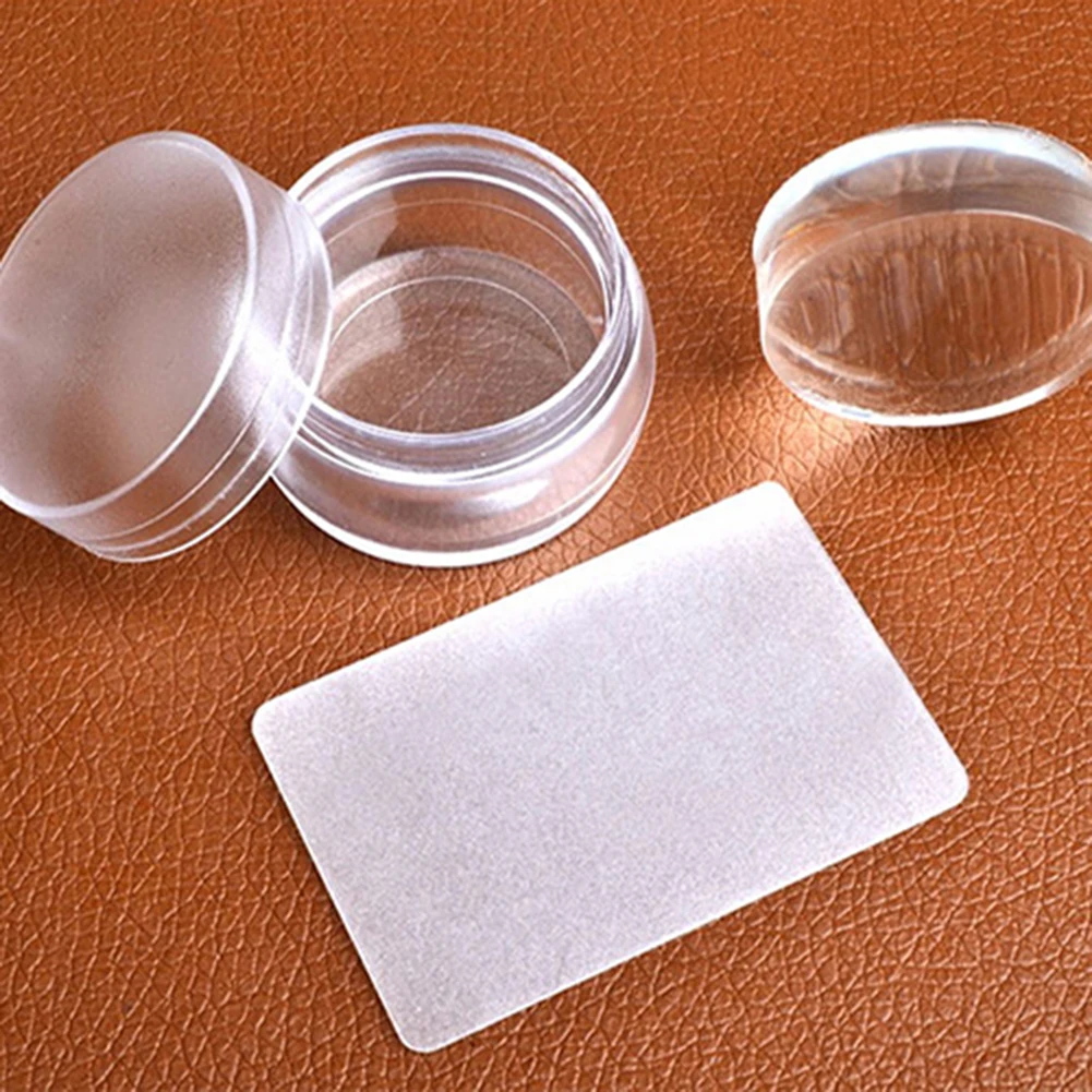 Прозрачный дизайн ногтей штамповка силиконовый штамп+ скребок DIY маникюр передачи наклейки в виде инструментов и наклейки Мягкий силикон, простой в использовании