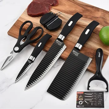 

Ceramic Knife 3 4 5 inch + 6 inch Kitchen Knives Serrated Bread Set +Peeler Zirconia Black Blade Fruit Chef Knife Vege Cook Tool