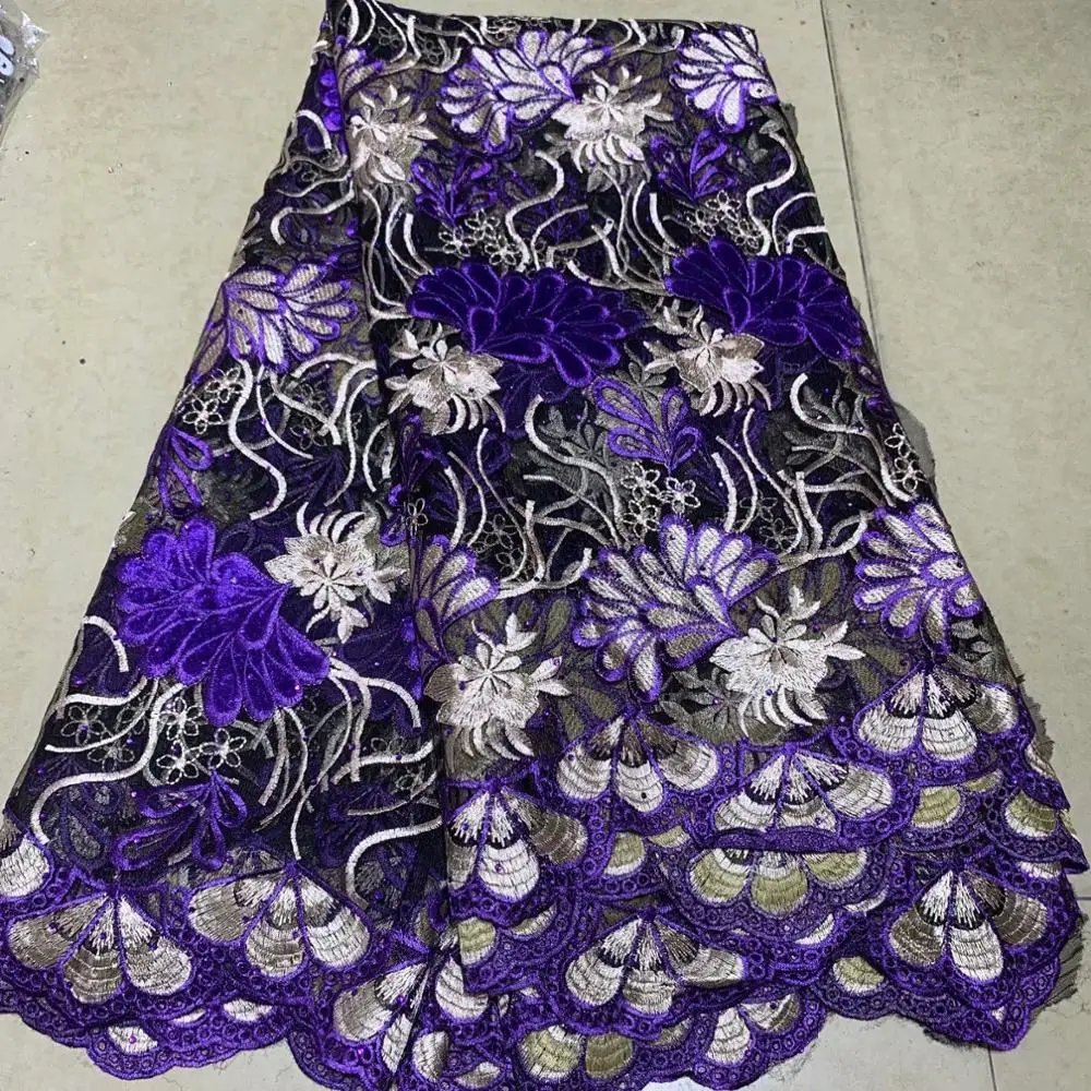 

African Beaded 3D Tulle Lace Fabric 2019 African French Lace Fabric High Quality Nigerian Embroidery Tulle French Lace LFB235