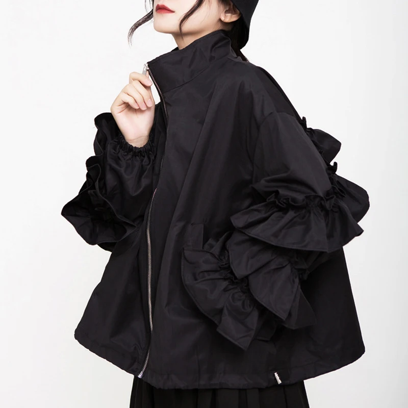 

New Korean jacket jacket, loose ladies puff sleeves and windproof warm jacket.