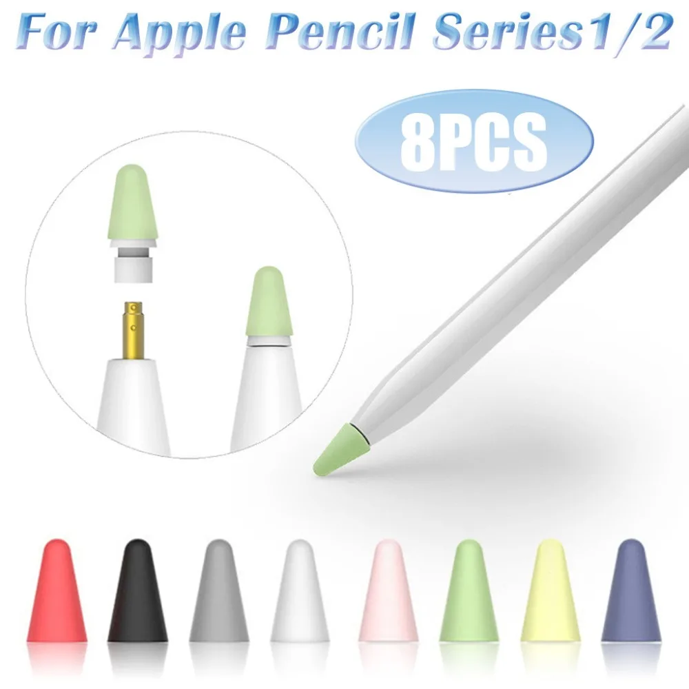 Replacement Tip 8-Pack Nib Replacement Nib Cover Compatible For iPad Pro For Apple Pencil 12 Accessories 40AUG28 (26)
