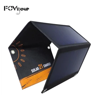 

FOVigour 21W Solar Phone Charger with Dual USB Ports Foldable Waterproof Outdoor Solar Panels Charger