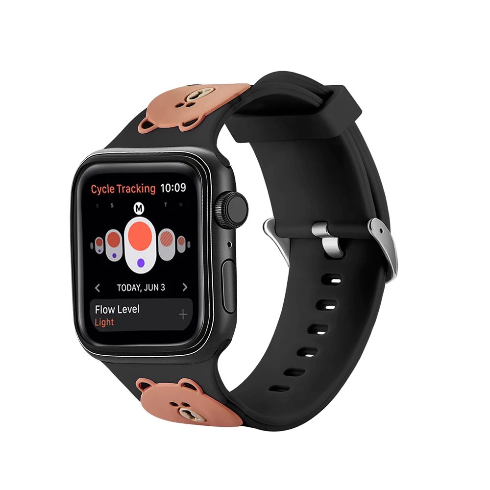 UEBN силиконовый ремешок Винни-Пуха для Apple Watch Series 38 мм 42 мм 40 мм 44 мм ремешок для часов iWatch 2 3 4 сменный Браслет