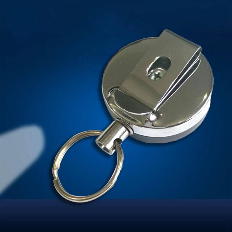 1 шт. выдвижной брелок для ключей ID бейдж талреп имя бирка держатель карты пружинная катушка ремень Сережка клипса держатель ключа металлический бейдж с держателем