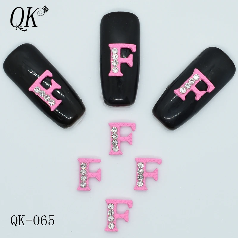 100PCs-F 100 шт A-Z, английские буквы, Кристальные украшения для ногтей, сплав, 3D Стразы для ногтей, алмазные буквы, стиль DIY, украшения для маникюра - Цвет: 100PCs-F