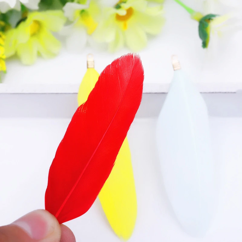 Natural Feathers 10pcs Goose Feather Charms 70-90mm for DIY Necklace Bracelet Party Decor