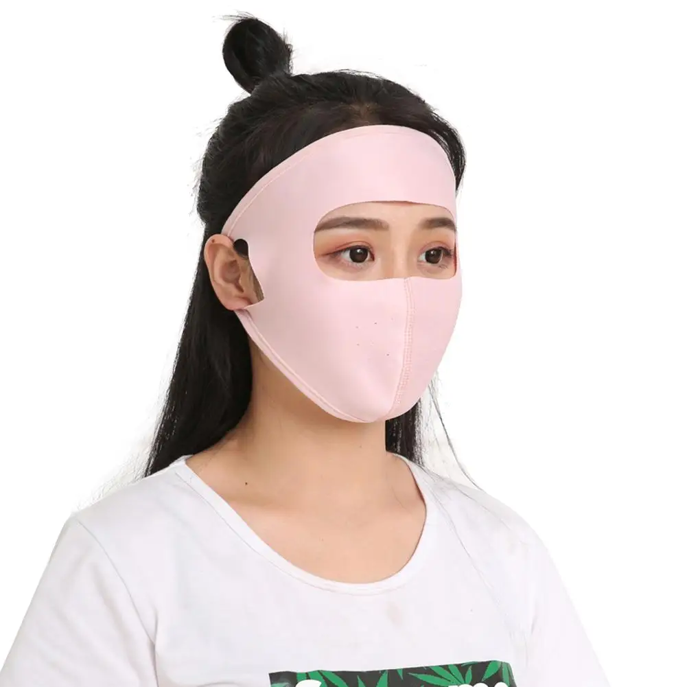 Leather Pink Полная лицевая маска дышащий Защита от солнца покрытие ветрозащитный для езды маска Спортивная одежда для видов спорта на открытом воздухе для альпинизма туризма - Цвет: Leather Pink