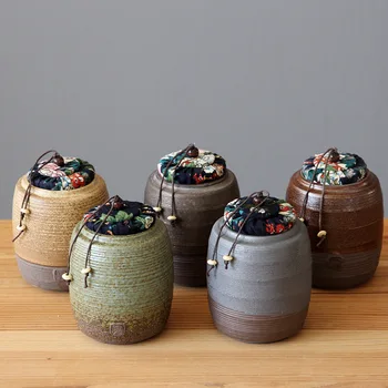 

Simple Kung Fu tea ceremony accessories antique storage container stoneware antique teapot handmade ceramic sealed pot LB72701