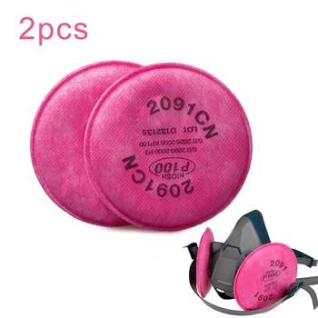 

2 Pcs Harmful Substance Non-Oil Particles Filters For 2091 P100 Series Respirator Dust Mask Replacement Accessories