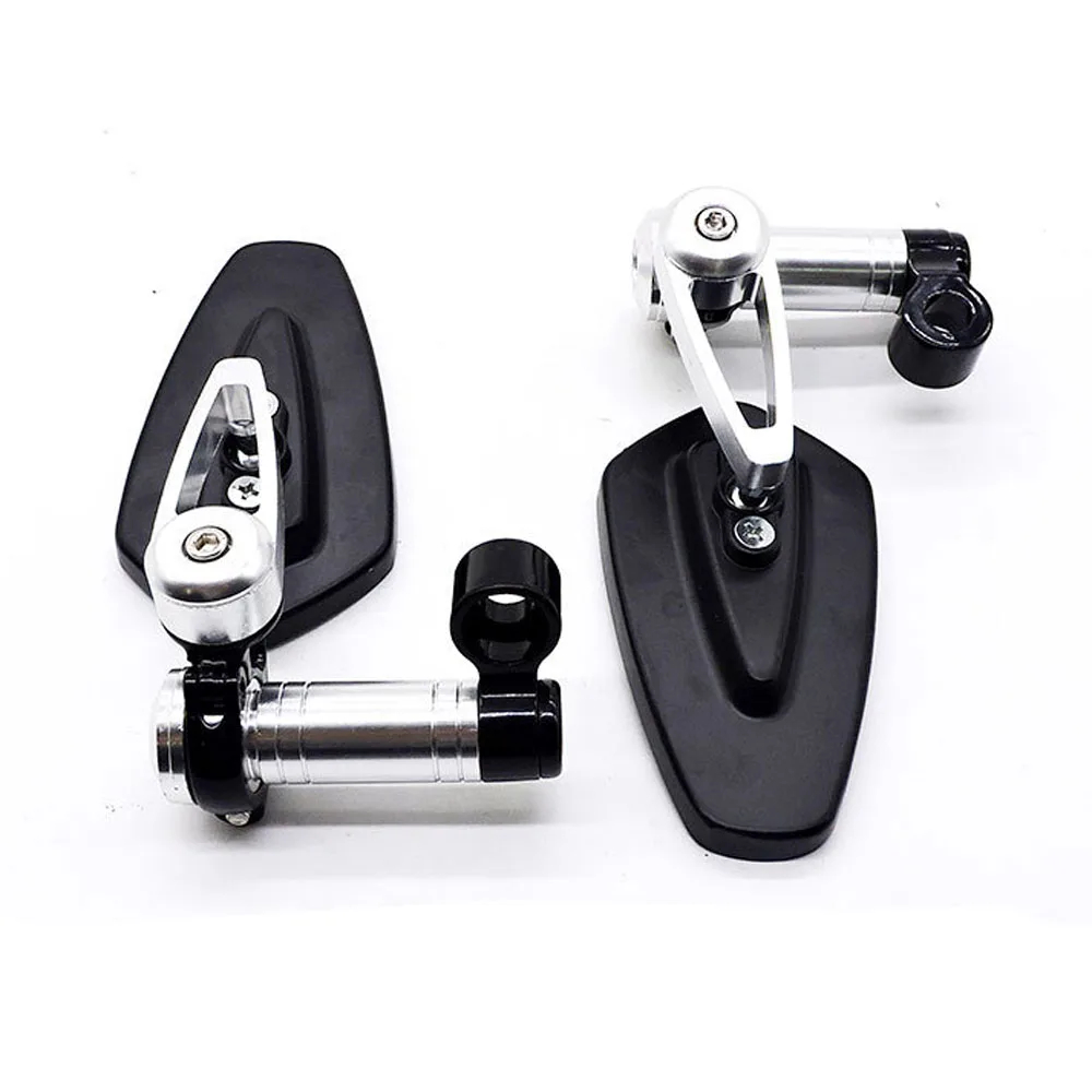 New 1 Pair 7/8" 22mm Universal Motorcycle Aluminum Rear View Handle Bar End Side Rearview Mirrors for Kawasaki Honda Yamaha KTM