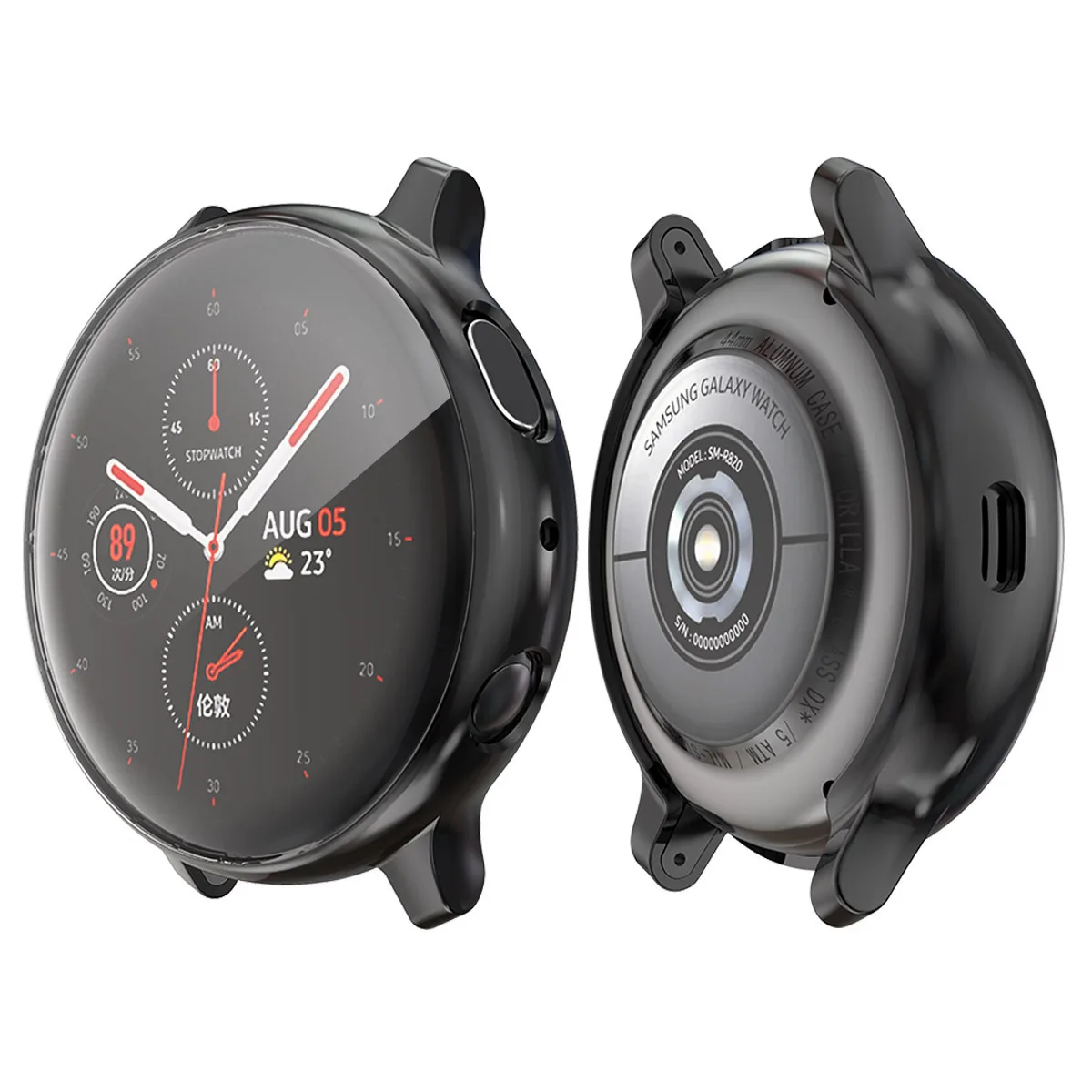 2в1 защитный чехол для samsung Galaxy Watch Active 2 44 мм 40 мм мягкий силиконовый бампер полное покрытие для Galaxy Active 1