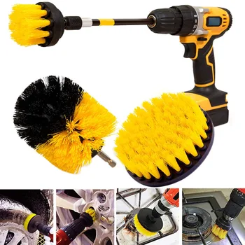 

4 Pcs Scrubber Cleaning Drill Brusher Extended Long Attachment Set for Bathroom Floor Tile YU-Home