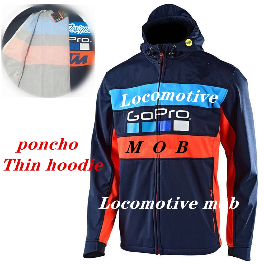 Motorcycle Jacket Men Zipper Gradient Cotton Soft Shell Sweatshirt Another Raincoat Motocross Jacket Racing Jacket Hoodies