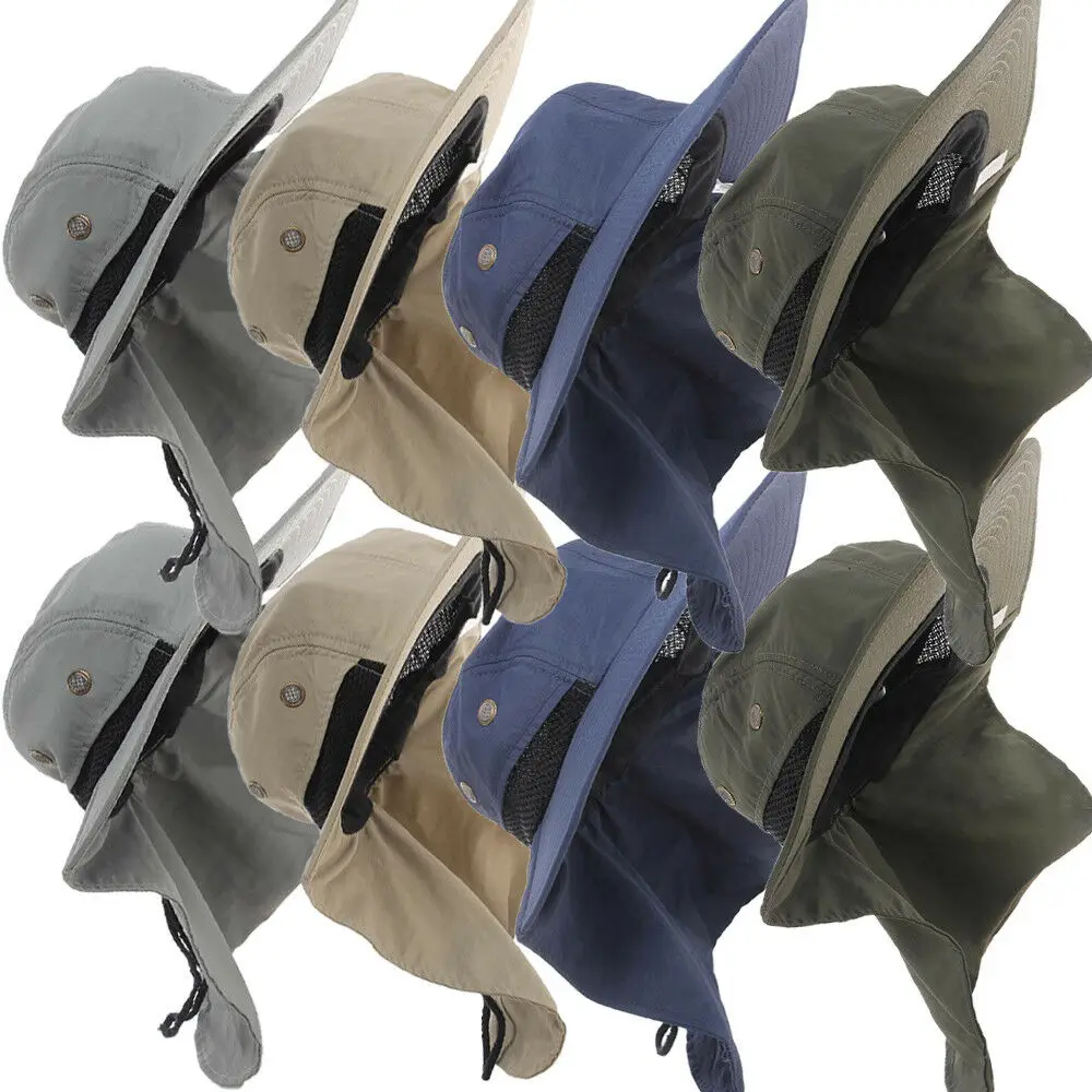 

hot solid casual Outdoor Unisex Brim Sun Block Quick Drying Fishing Sun Cap Climbing Bucket Hat sun bob comfortable